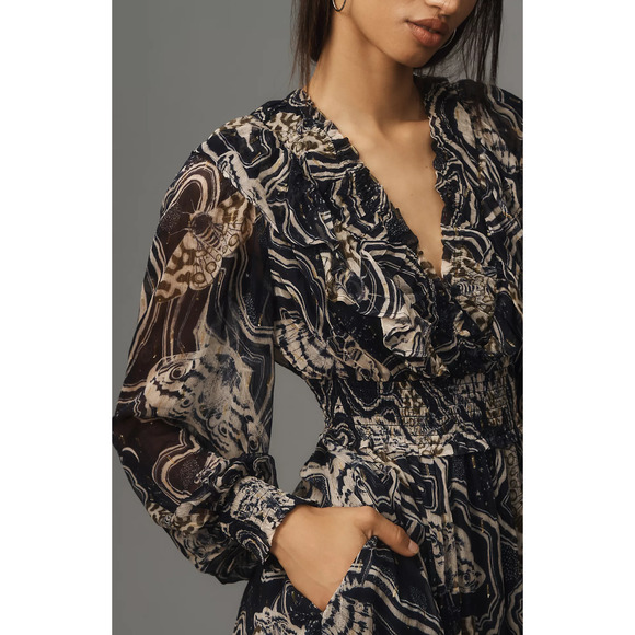 NWT Anthropologie Printer Johnson Midi Dress - XSP - Picture 5 of 7